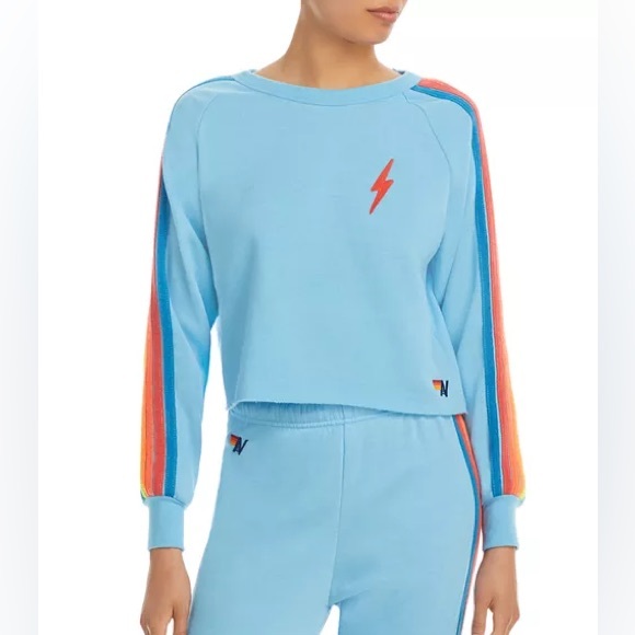 Aviator Nation Tops - Aviator Nation Striped Cropped Sweatshirt